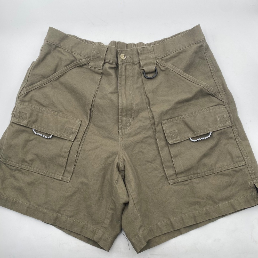 Columbia PFG Cargo Shorts Khaki Tan Outdoor Fishing Hiking Men Size Medium olive